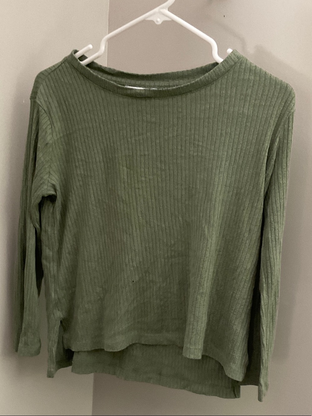 Old Navy Olive Green Ribbed Long Sleeve Tee
